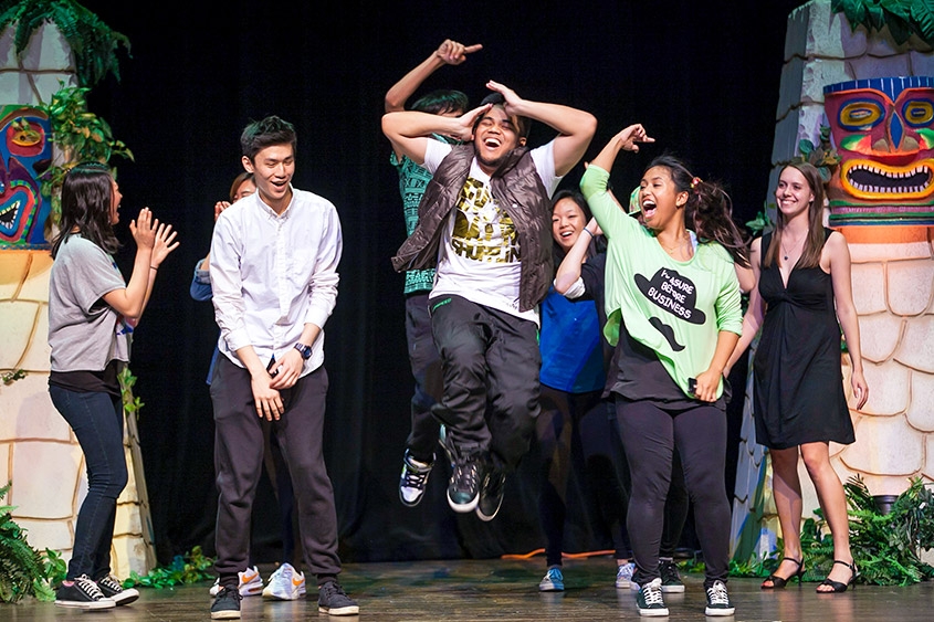 Students dance at Spotlight, ԰’s annual talent show.